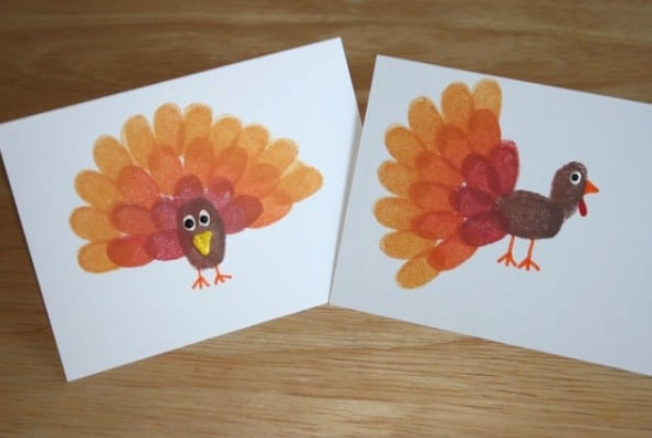 fingerprint turkey craft for thanksgiving