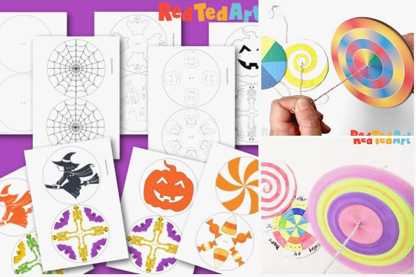 halloween paper spinner craft