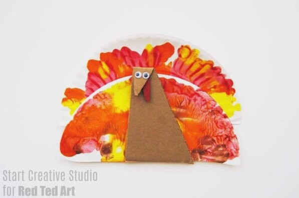 squish painting turkey craft