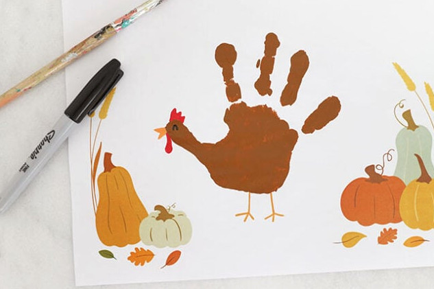 Adding accents to turkey handprint
