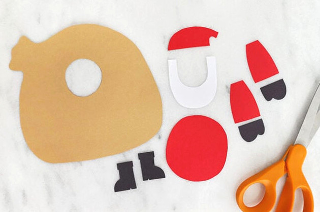 All paper pieces needed for Santa turkey