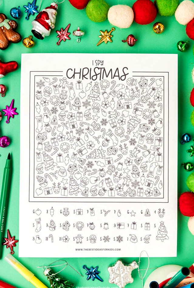 Coloring Page I Spy Christmas