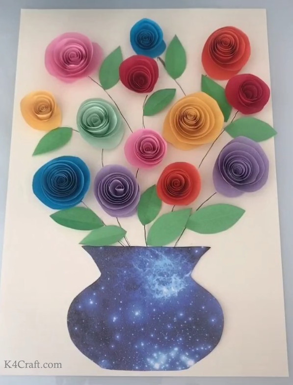 Beautiful Paper Roses Card Crafts