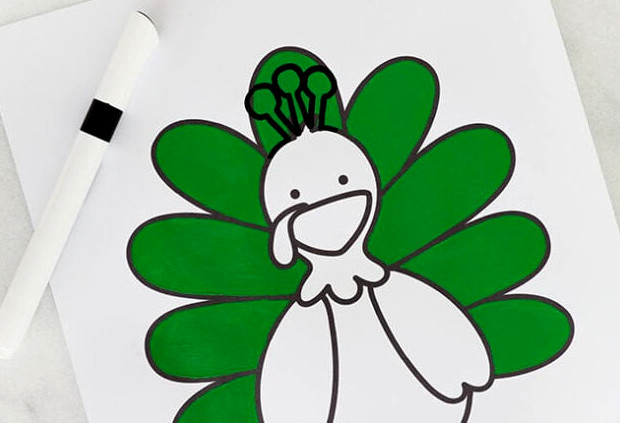 Draw the turkey head accent
