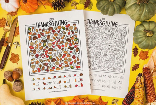 Free Printable I Spy Thanksgiving Sheets