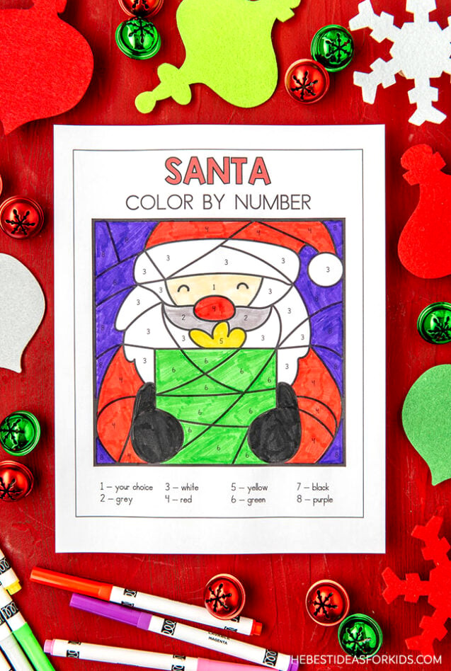 Free Printable Santa Color by Number