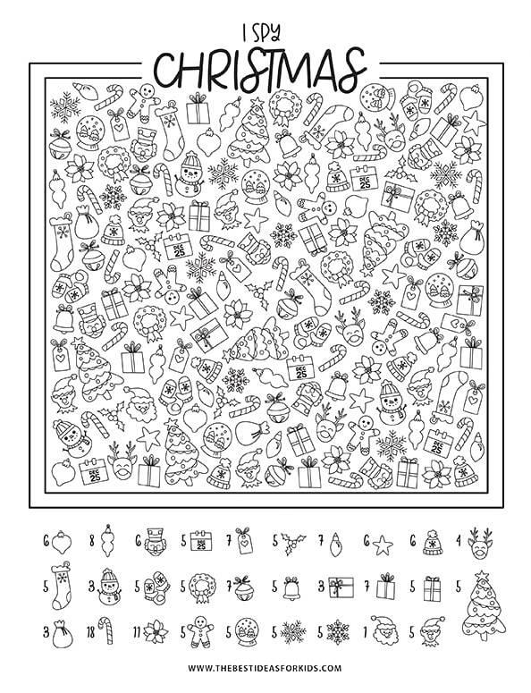 I Spy Christmas Free Printable Sheet
