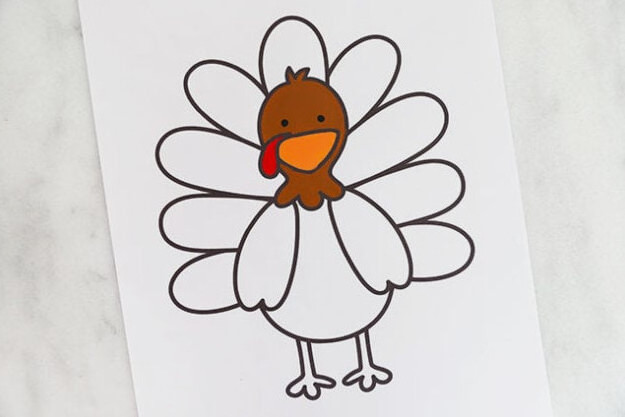 Paint in the turkey Santa head