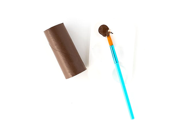 Paint the toilet paper roll brown