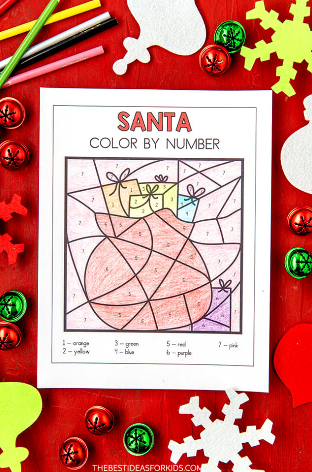 Santa Sack Color by Number