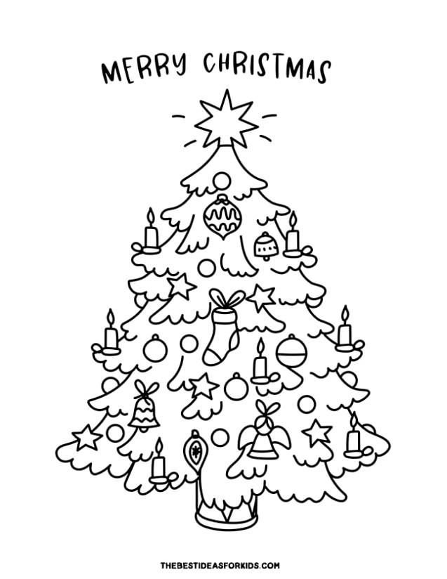 christmas tree coloring page