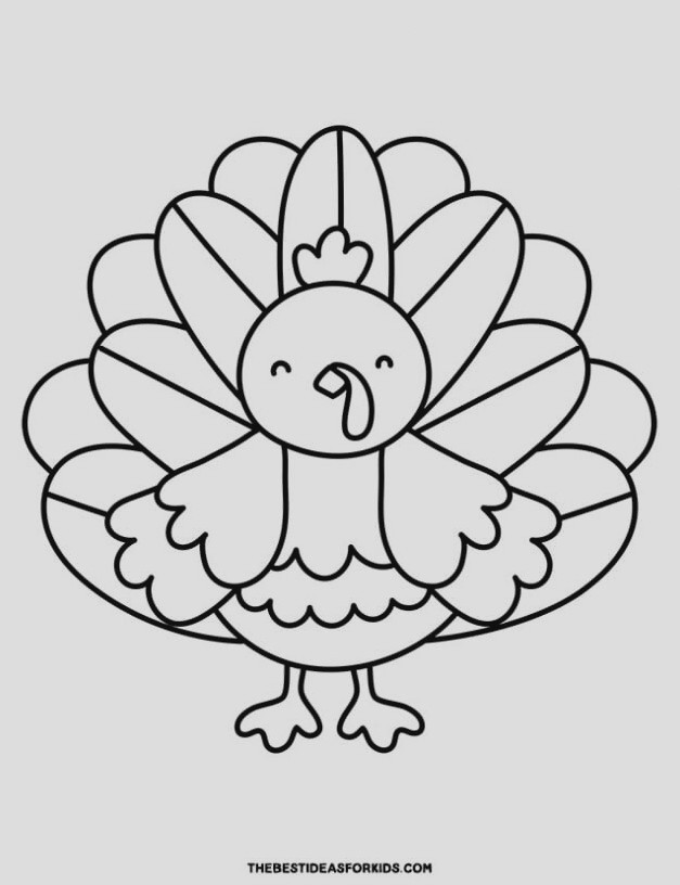 cute turkey coloring page