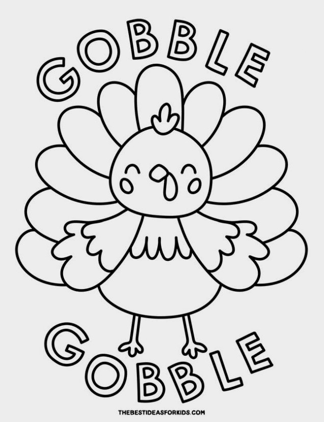 gobble turkey coloring page