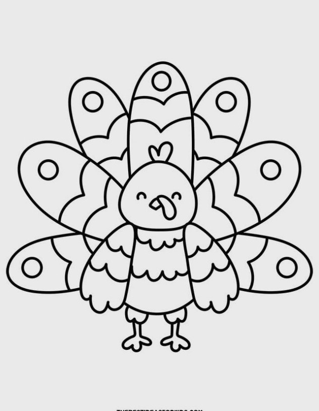simple turkey coloring page