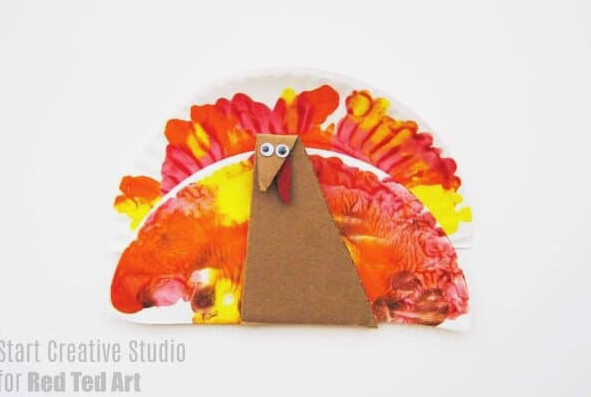 squish painting turkey craft