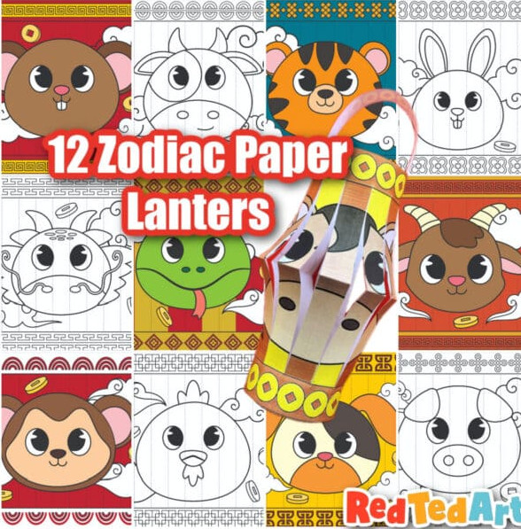 Full set of 12 Zodiac Animal Lanterns