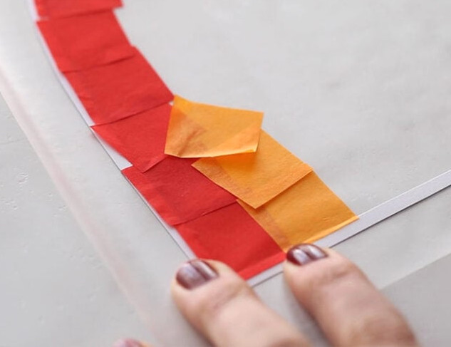 Place Orange Tissue Paper