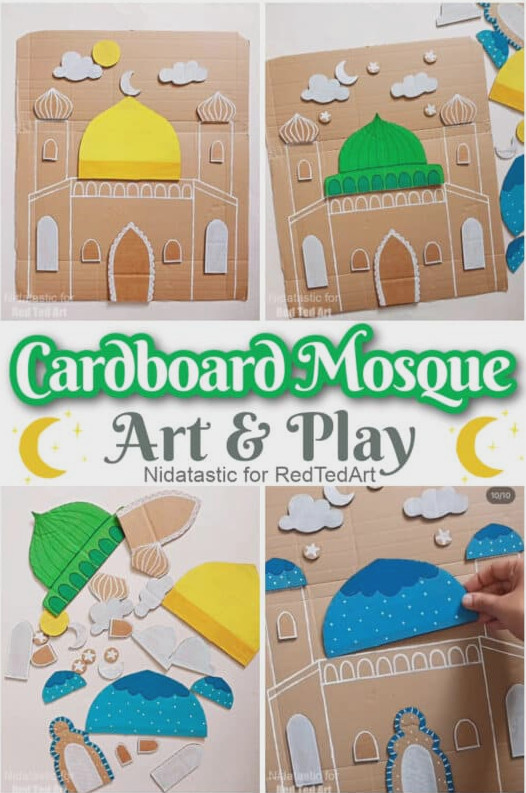 Cardboard Mosque Craft for kids
