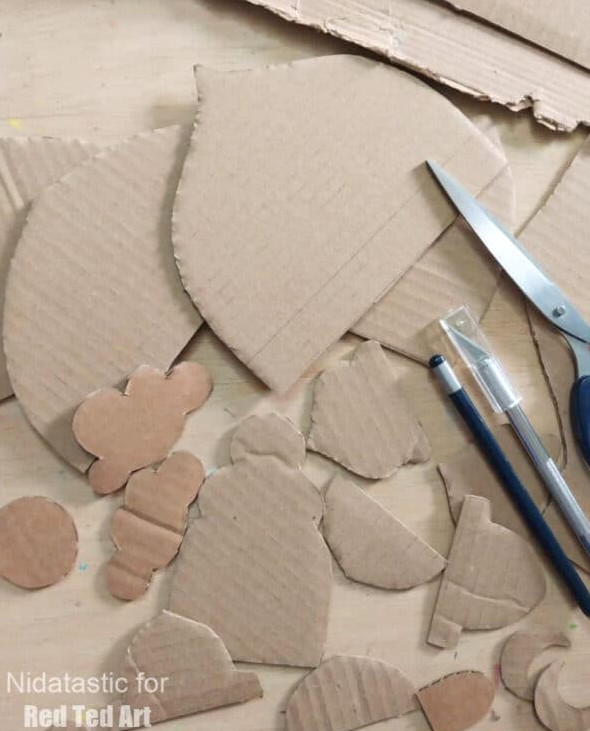 cut out the mosque from cardboard
