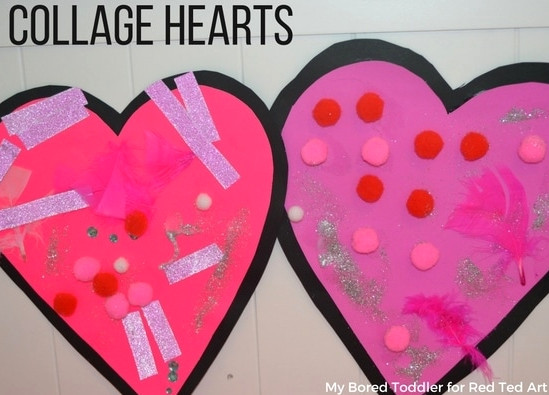 Cute collage hearts for toddlers
