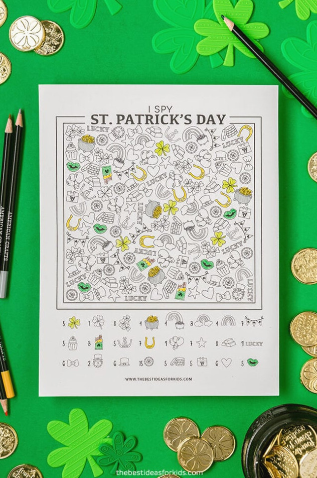 Coloring Page St Patrick's Day I Spy