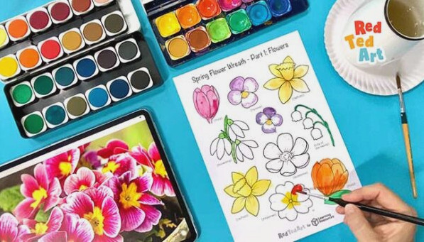 painting spring flowers