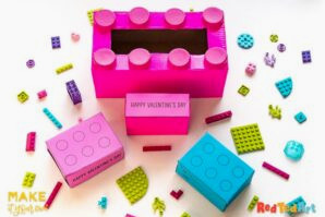 LEGO Valentine's Box & Free Printable Card Gifts