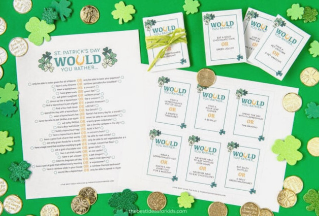 Free Printable Would You Rather St Patricks Day