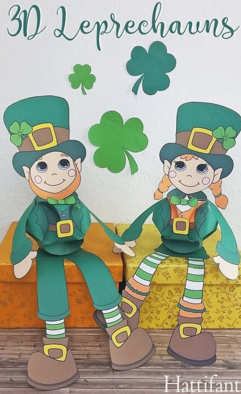 Girl leprechaun paper craft