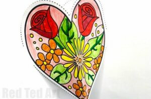 Printable heart card pop up for Mother's Day or Valentine's