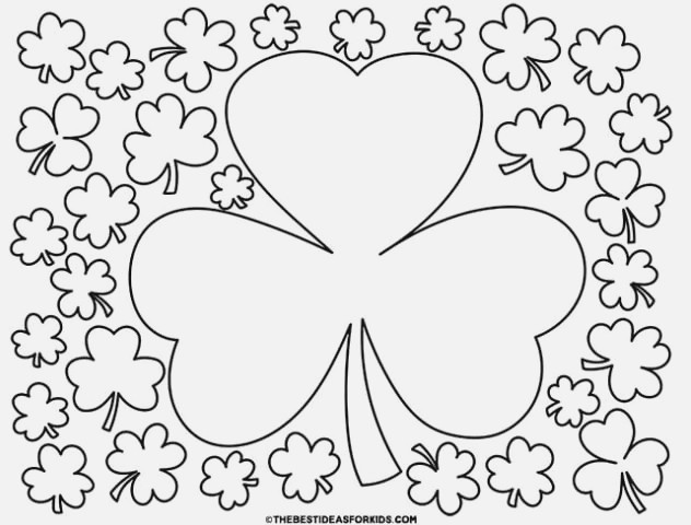 Large Shamrock Coloring Page