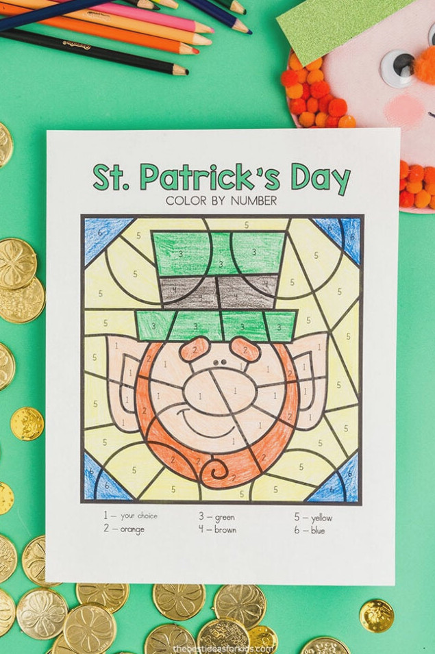 Printable Leprechaun Color by Number Page
