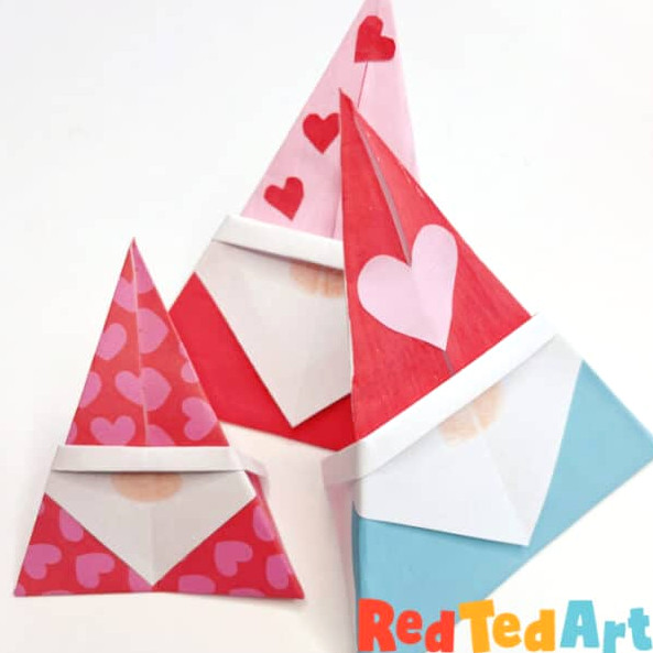 Origami gnome for Valentine's