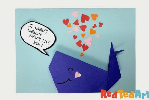 Origami Whale Card: I whaley whaley whaley Like you