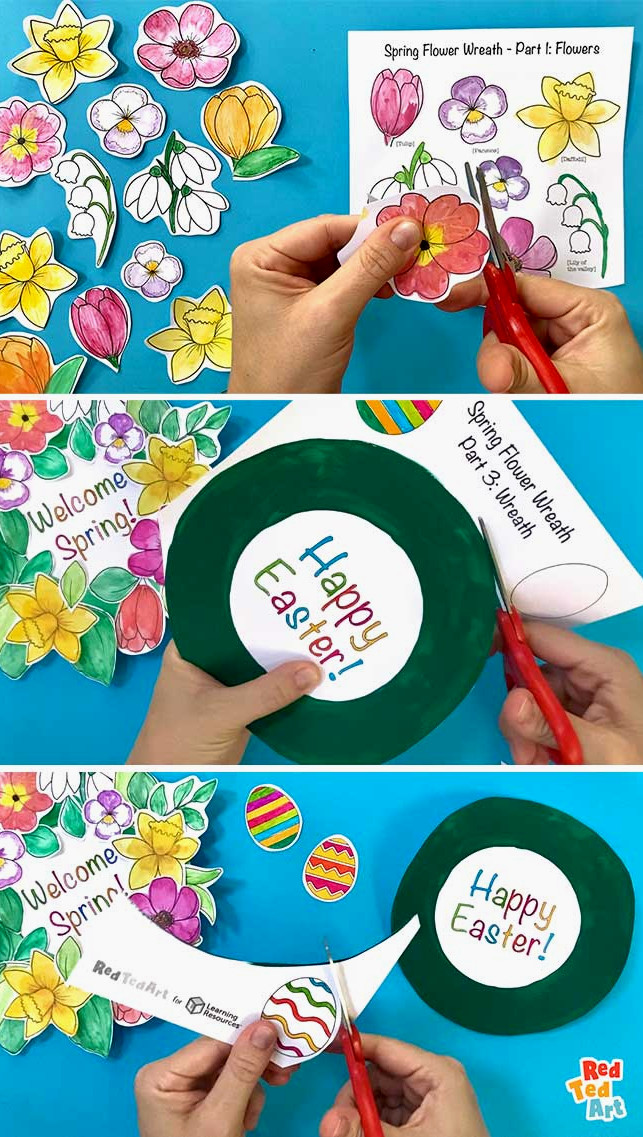 paper plate wreath for Easter