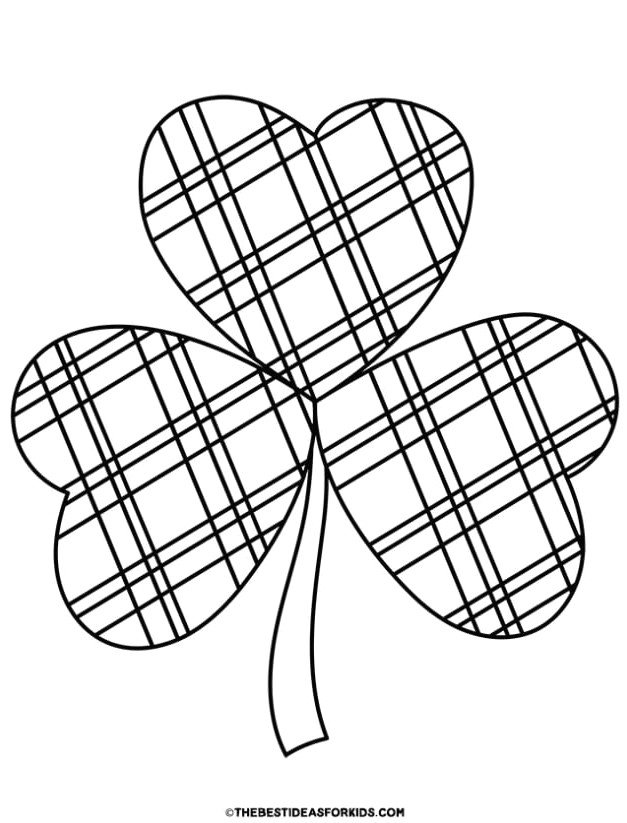 Plaid Shamrock Coloring Page