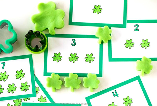 Playdough Counting Cards St Patrick's Day