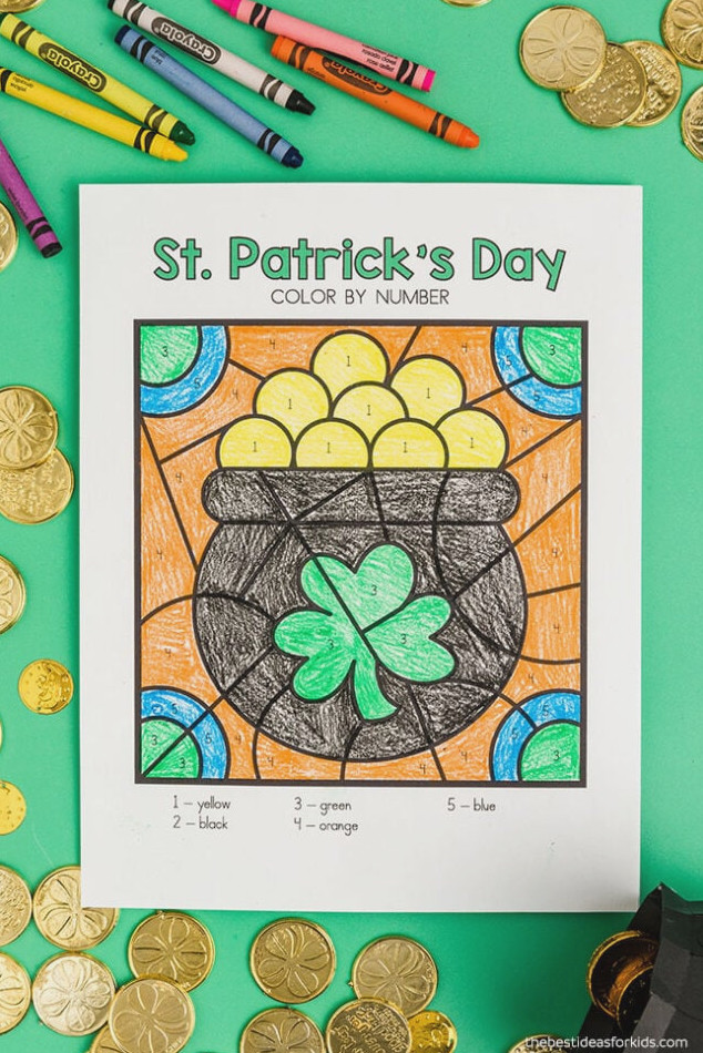Color by Number Pot of Gold Worksheet