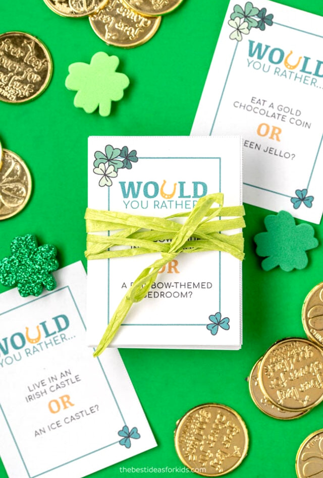 Printable Cards Would You Rather St Patricks