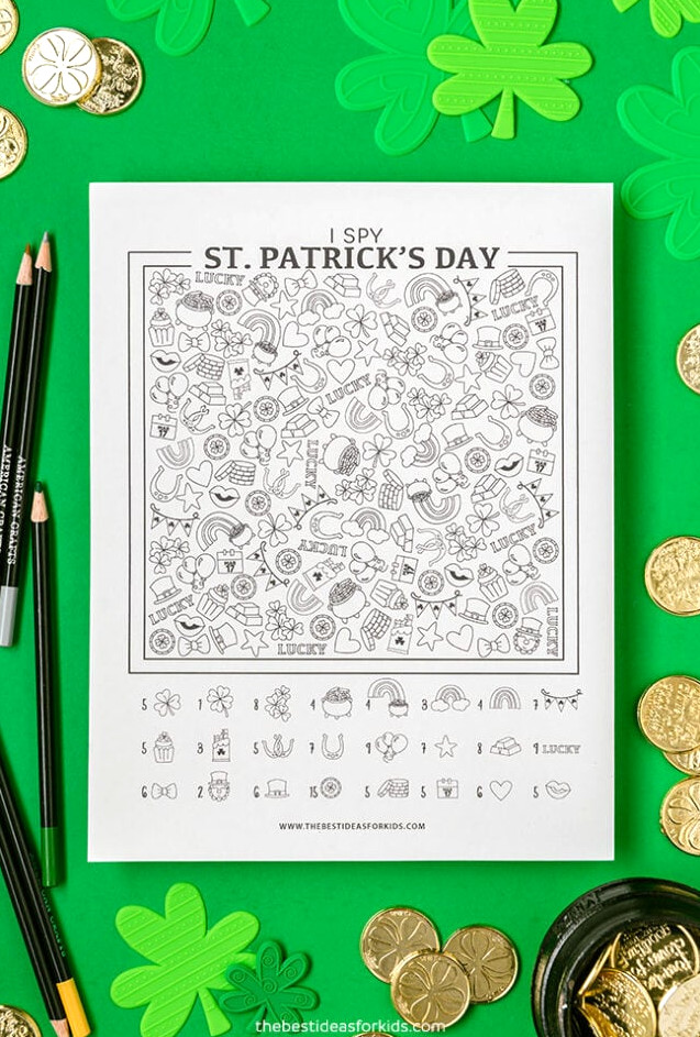 Printable I spy St Patrick's Day