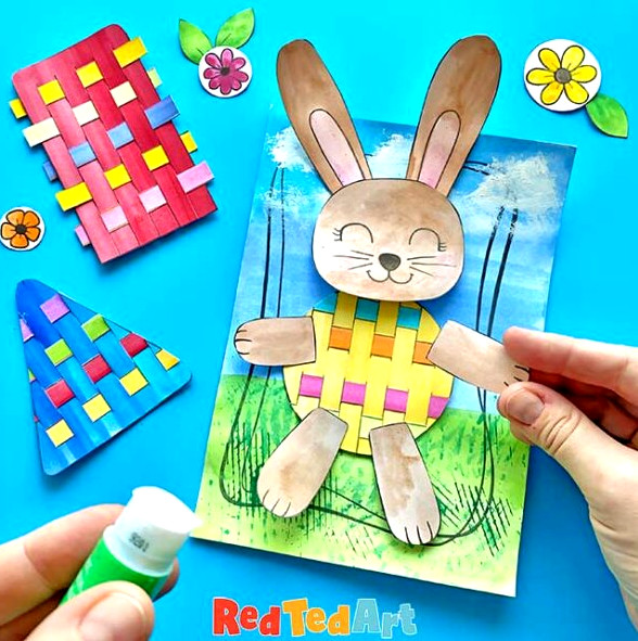 final paper weaving bunny card
