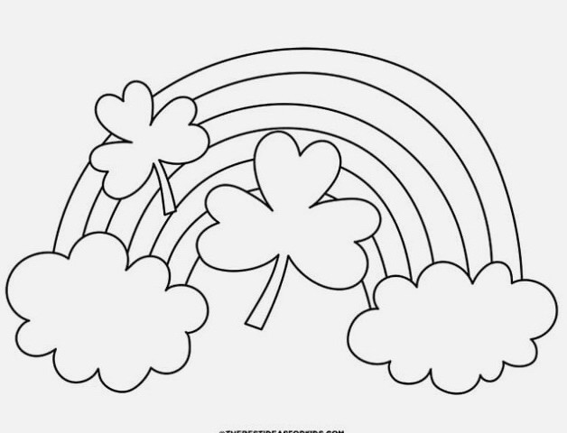 Rainbow Shamrock Coloring Page