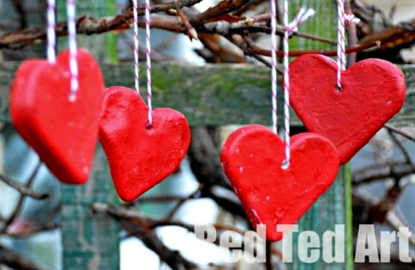 Salt dough hearts for Valentine's Day or CHristmas