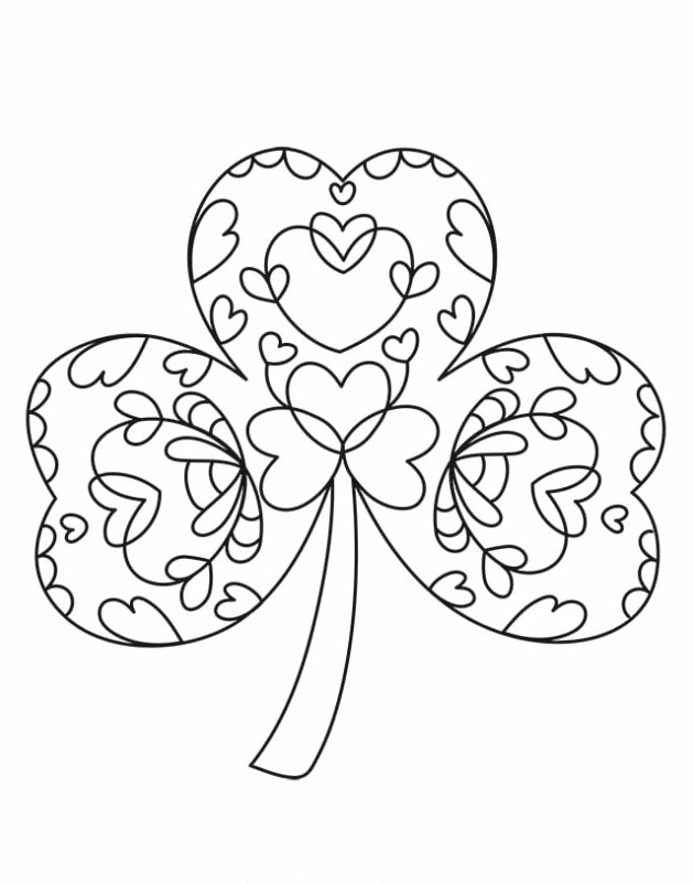 Shamrock Pattern Coloring Page