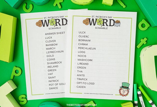 St Patrick's Day Free Printable Word Scramble
