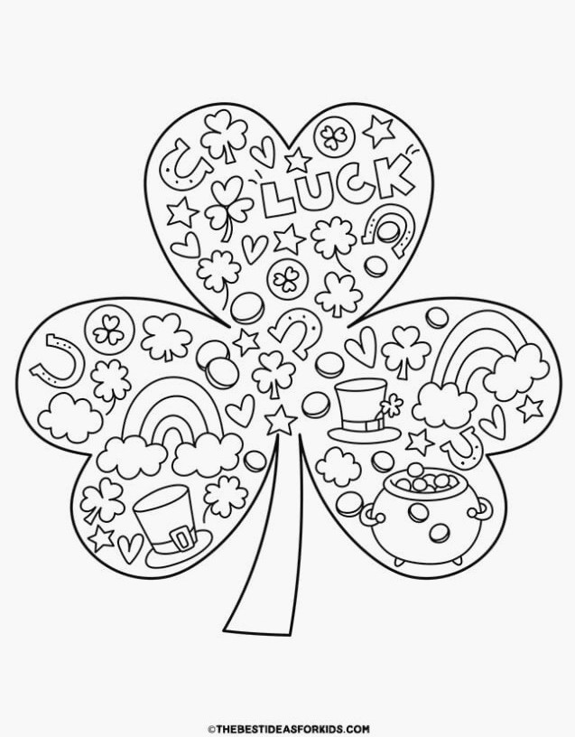 St Patricks Day Shamrock Coloring Page