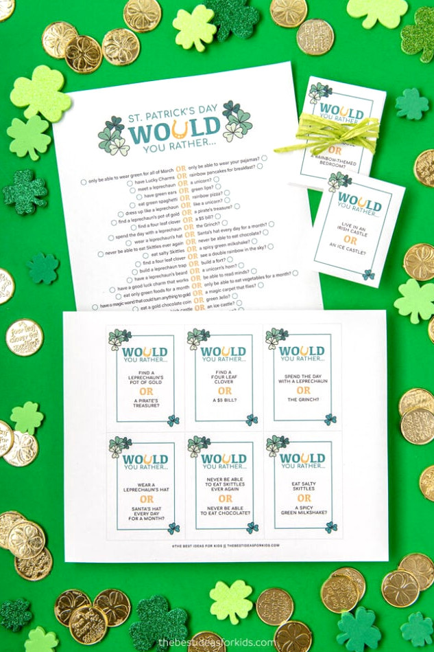 St Patrick's Day Would You Rather Printables