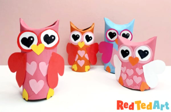 toilet paper roll valentines owl