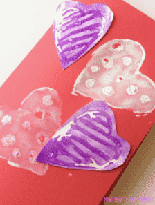 Valentine's Day Cards for Children - printed hearts (3)