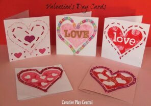 Valentine's Cards for Children - sewing and threading activity